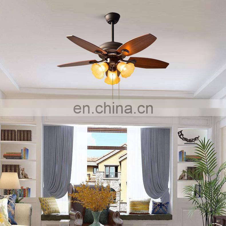 Home Appliances Led Fans Remote Control Switches with Light Wood Blades Decorative Lighting Modern Energy Saving Ceiling Fan