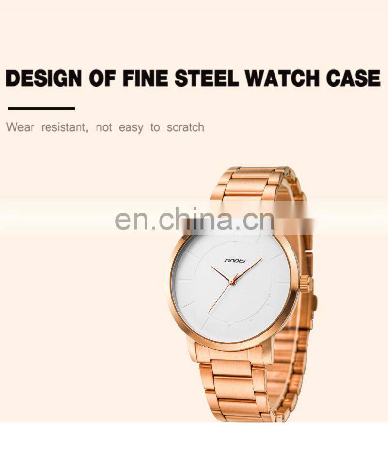 SINOBI Couple Watches S9822 Customize Watch Logo Minimalism Stylish Lovers Pair Wristwatch Gift Watches