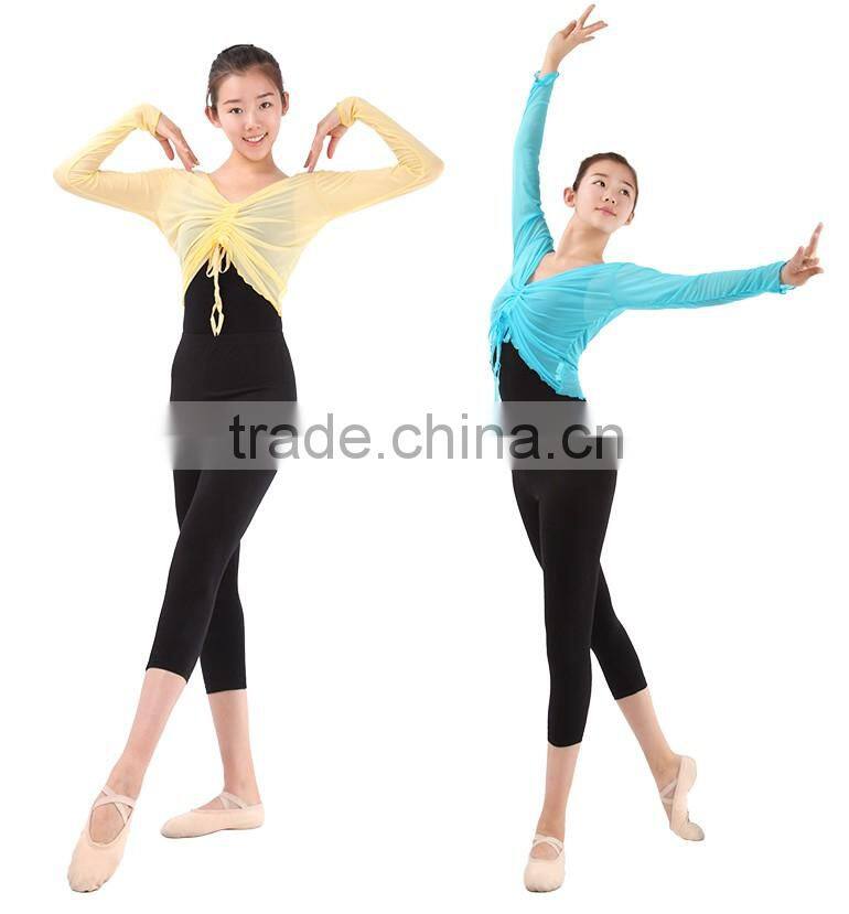 Light Mesh Drawstring Wrap Dance Top