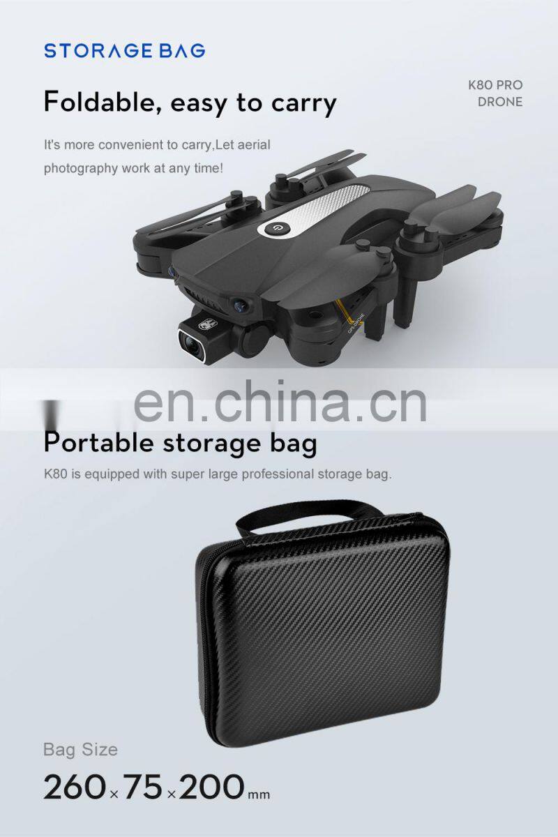 Wholesale K80 Pro Max 360 Degrees Obstacle Avoidance 8K HD Dual Camera 5G WIFI FPV Foldable RC Quadcopter Kid Toy Drones