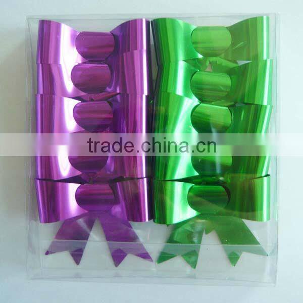 pre tied polyester satin bow with wire twist:3/8" ribbon, 2" width with 1.5" tail, 4.5" long tie