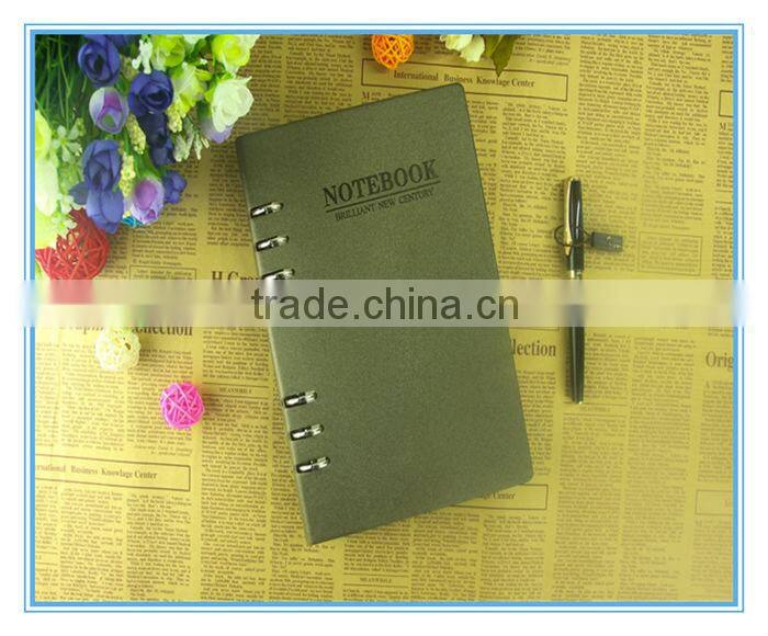 6 rings notebook with leather cover NSHY-1017
