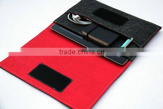 online wholesale comfortale healthy black 2.5 mm wool felt case for 4ipad with mini notebook earing pen holder in side