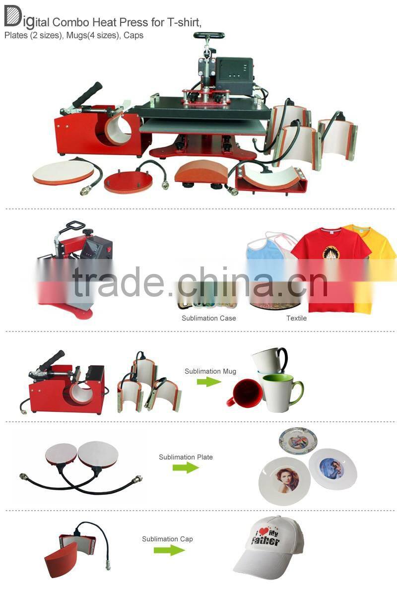 Multi-functional 8 in 1 Combo Sublimation Heat Press Machine