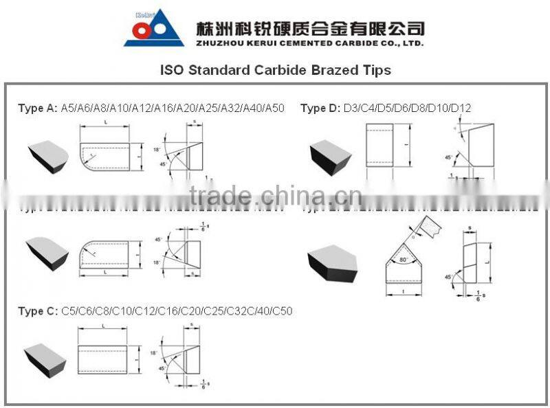 P30 brazed tip carbide tipped tool bit for steel processing