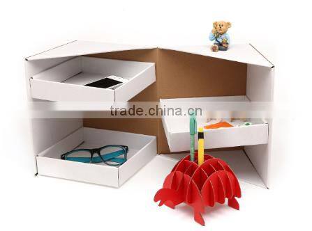 Recycled kraft natural paper desk top orangizer