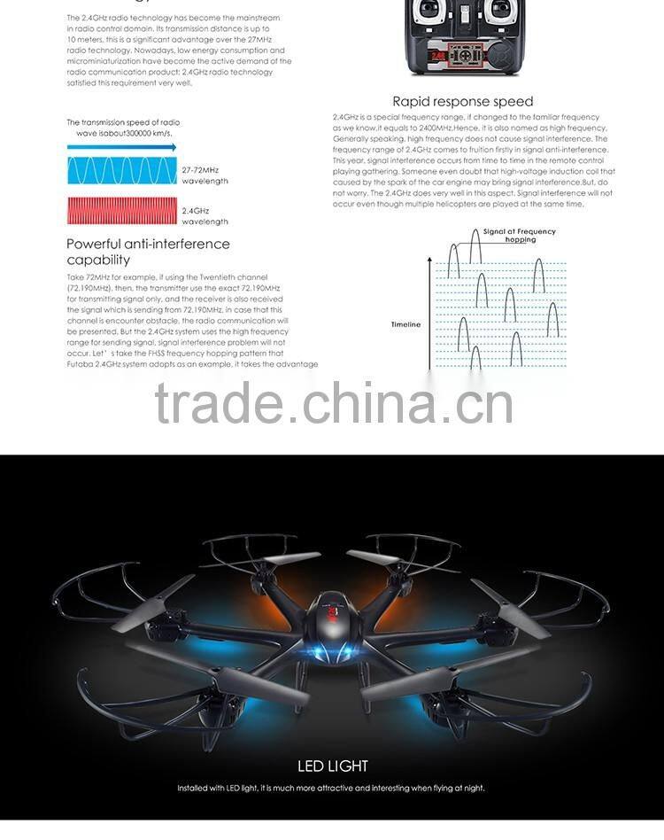 Minitudou helicopter 2.4G Quadcopter New Barometer Height MJX X601H Professional Drone With HD Camera