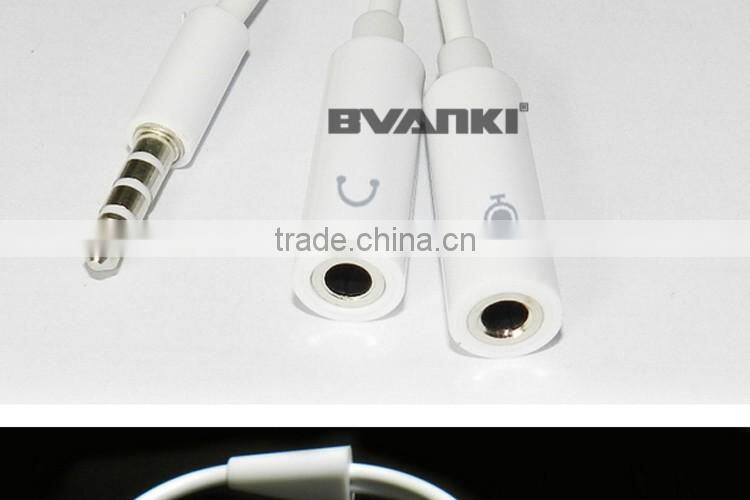 2016 online shopping Custom aux cable wholesale for iphone 3.5mm Y Splitter Audio Cable 1 male to 2 female audio cable