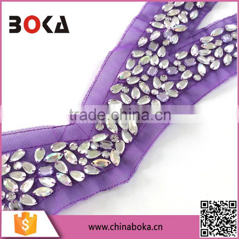 BOKA MESH CRYSTAL BEADS FOR NECKTRIM FACTORY DIRECT SELL NECK COLLAR