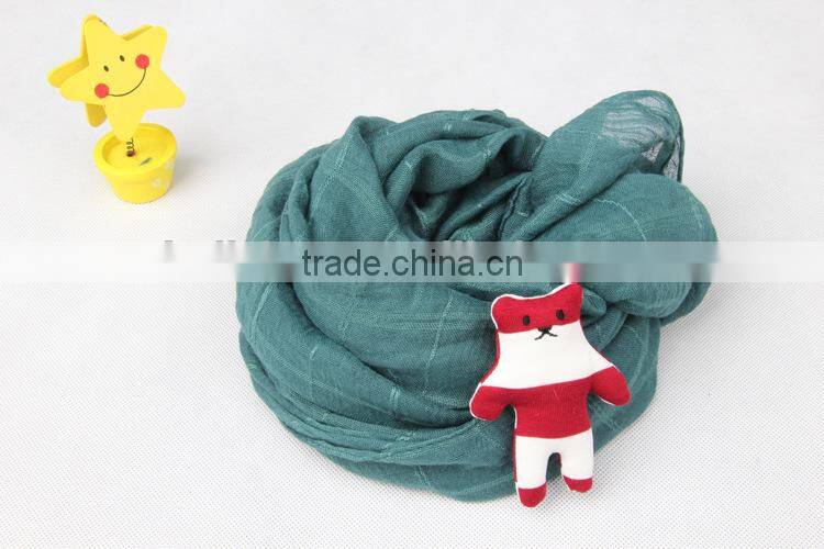 Wholesale Fashion Children Kid's Checked Plaid Cotton Polyester Autumn Winter Scarf