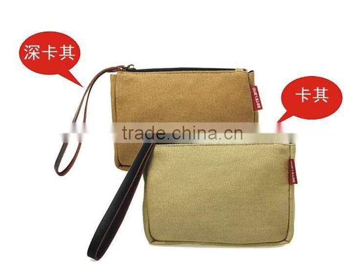 Hot sell Ladies Easy Carry Large Canvas makeup bag Mobile case canvas for women