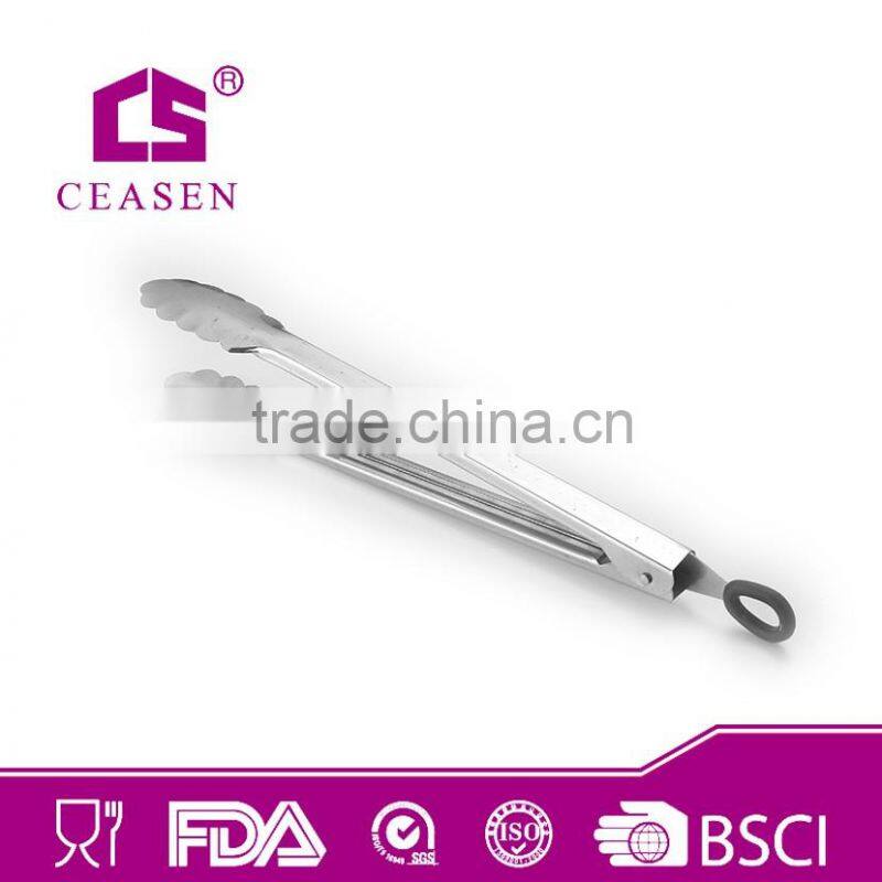 stainless steel fry pan tongs