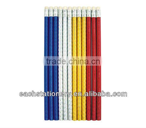 Round shape no sharpening HB standard pencil with eraser