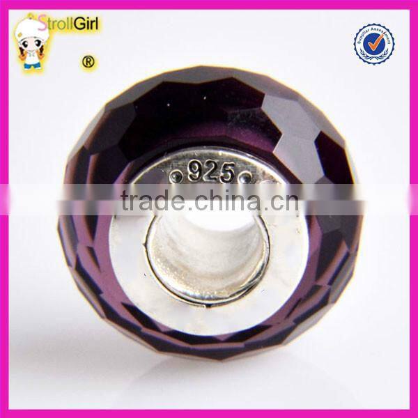 Authentic Sterling Silver Murano Sea Glass Bead solid sterling silver beads