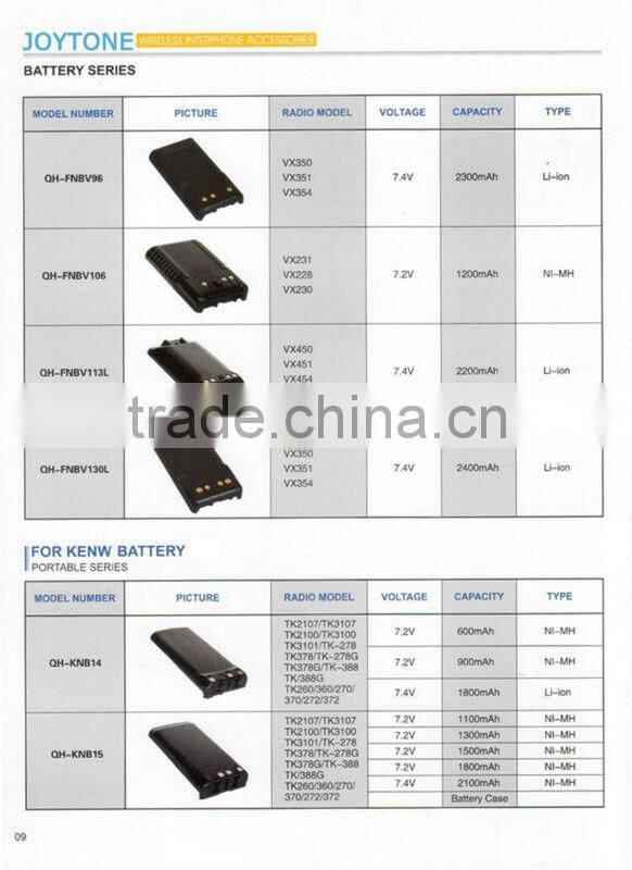 Joytone FNB-V104 li-ion rechargeable talky radio battery