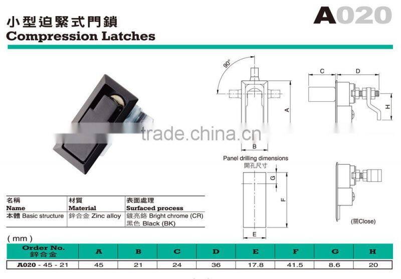 For Machinery and CNC Lathe Parts Zinc Alloy Compression Latches