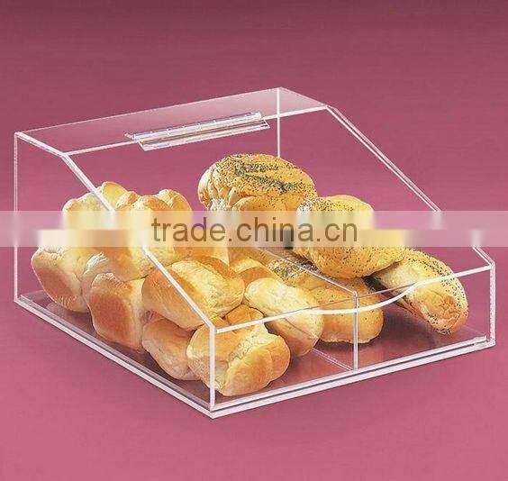Bagels Donuts 3 Tray Bakery Clear Acrylic Display Case with Rear Doors