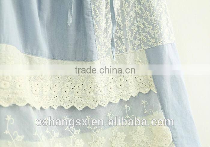 Ladies cotton with lace layered fresh skirt