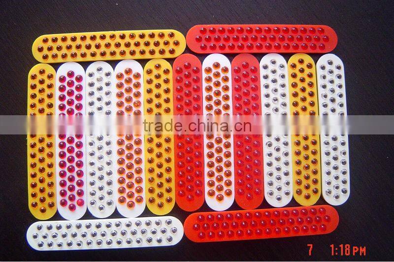 new design yellow ,red ,white 21 glass beads reflector lens