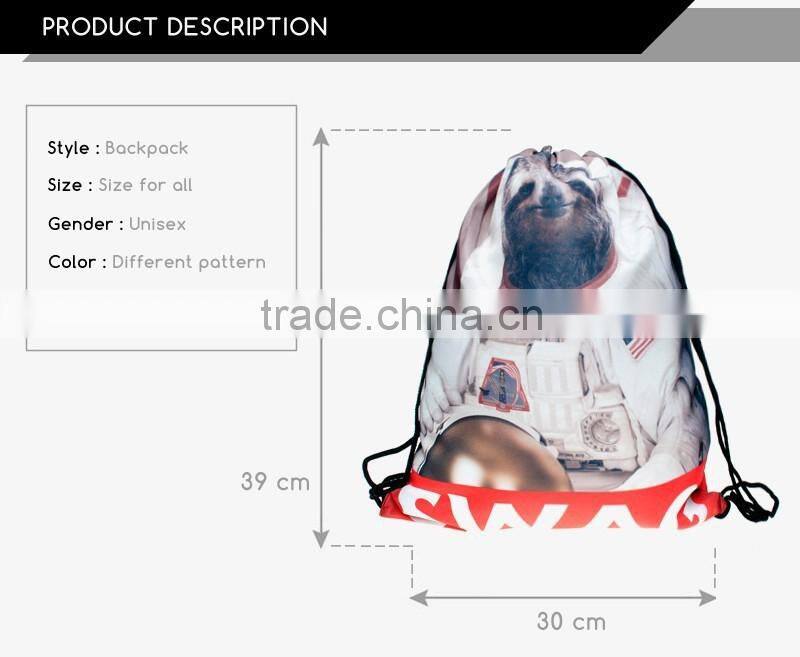 Custom made fashion cute drawstring backpack 2015