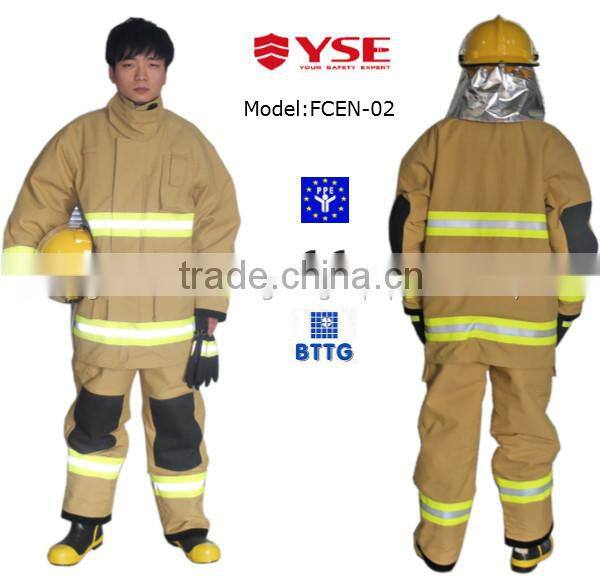 Shanghai YSE Factory Price EN469 Standard Used Fire Protective Firman uniform