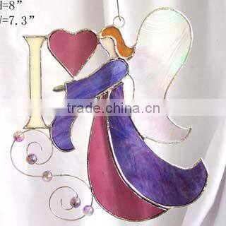 MX040051 tiffany style holiday gift stained glass candle holder for christmas decoration