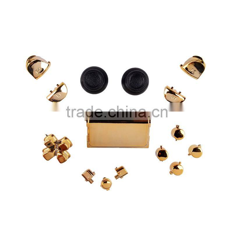 Full Set Chrome Gold Buttons for PS4 for Playstation 4 Decorate