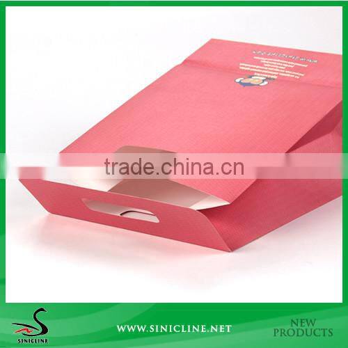 Sinicline Red Gift Packing Paper Bag with Colorful Animal Printing/Cute Gift Bag