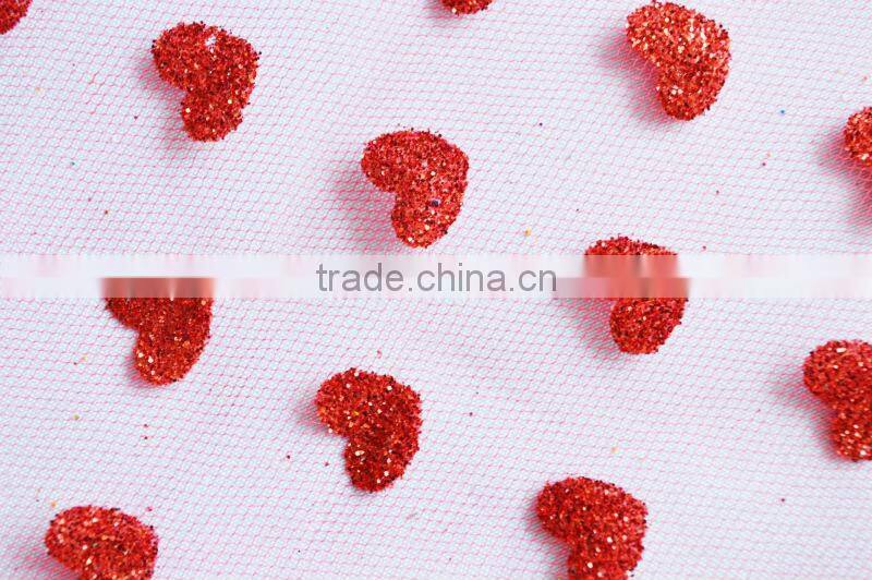 Tulle Metallic Fabric Heart Design for Dress
