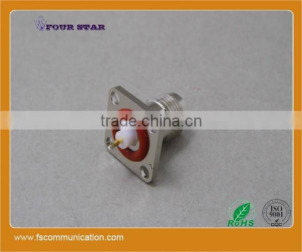 TNC Connector RP-Female 17.5mmSQ Panel with Extended 3mm Insulator
