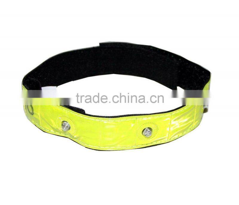 Reflective Yellow ARM / LEG BAND Red Blinking LED Lights Running or Walking