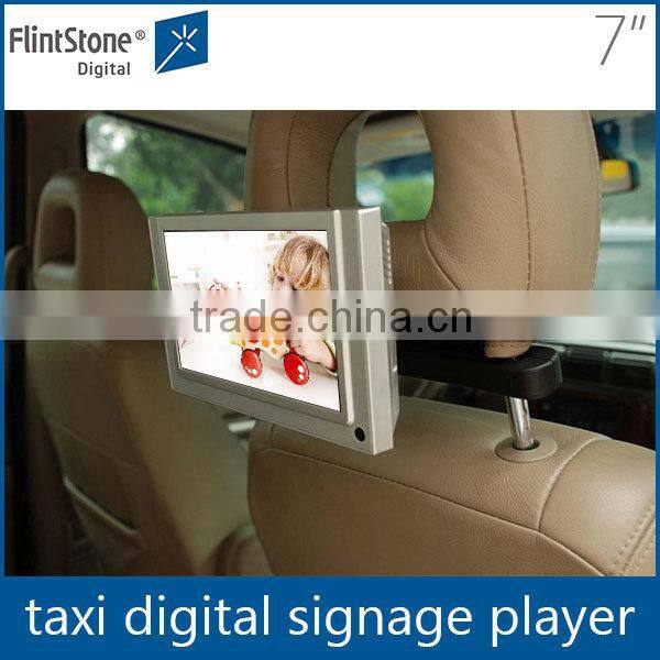 Flintstone 7 inch taxi bus digital signage advertising player car lcd monitor promotional gift small size monitor usb