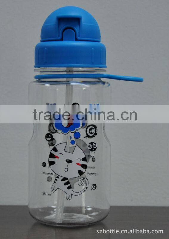 "Magic pop" straw handy Kids water bottle made with BPA FREE Tritan