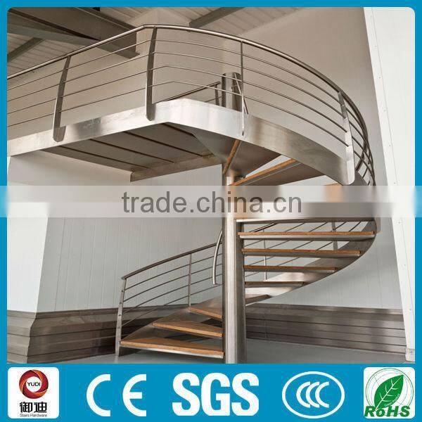 Australia standard Glass Railing Curved Staircase-YUDI