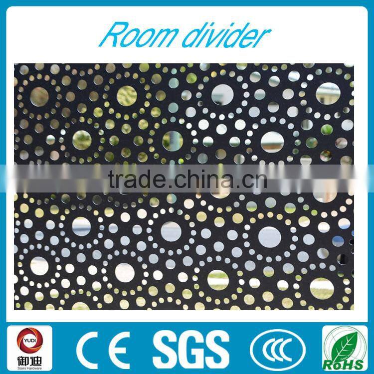 decorative black color wrought iron laser cut hanging room divider