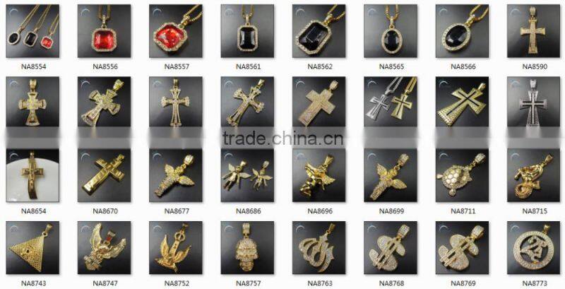 latest custom hip hop 24k gold plated charm pendants