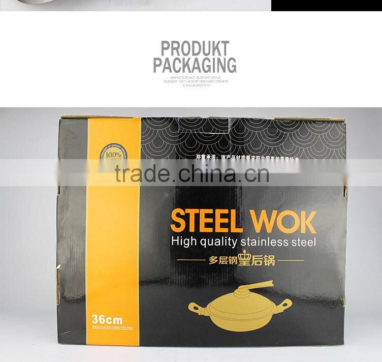 Allnice health high efficiency nonstick cookware metal stainless steel frying pan with sanding body double bakelite handle