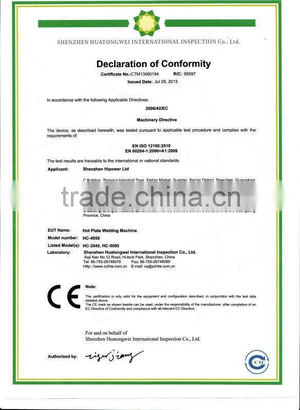 plastic New design hot plate welding machine with EC certification