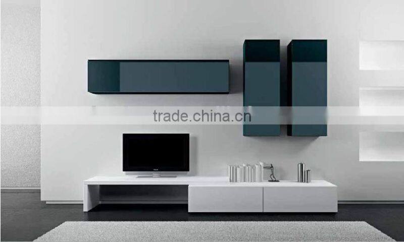 High gloss furniture living room wall unit