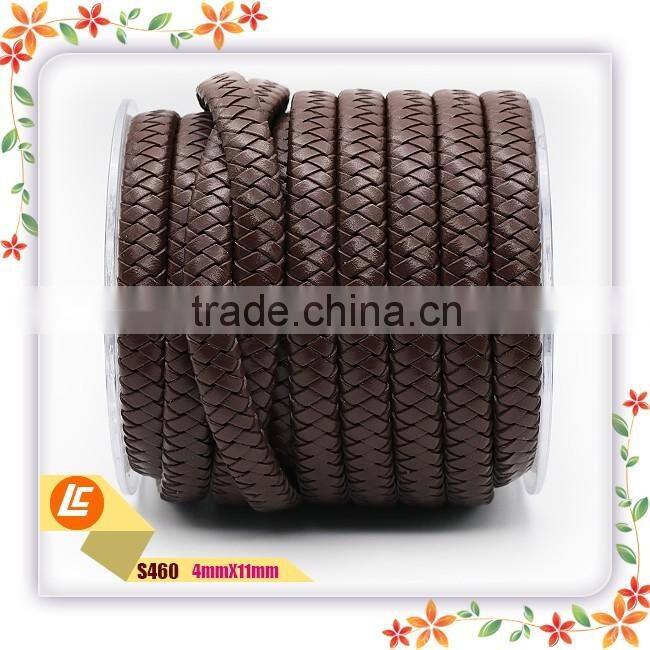 Brown wide jewelry cord findings, genuine brand leather string