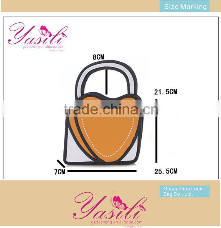 2014 magical cartoon 3d handbags,design 3d shopping bag,3D printing shoulder bag