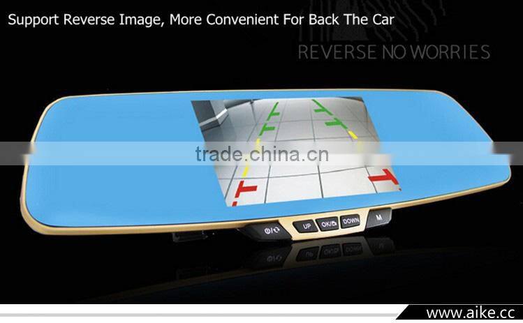 New arrival car dvr mirror monitor 1080p rearview mirror camera dual lens car camera recorder night vision vehicle dvr parking