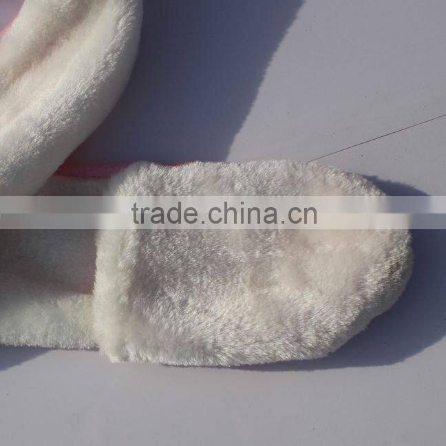 pink rabbit scarf and gloves plush hat