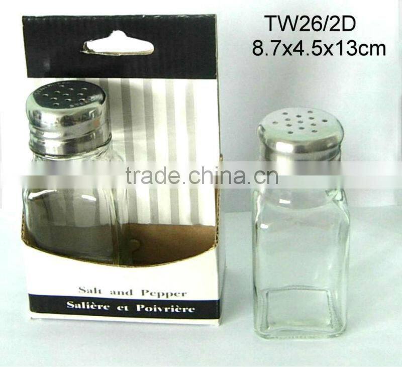 TW44/20P glass spice jar with metal lid with pvc box