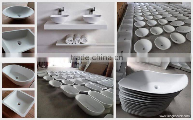 gel coat solid surface basin, artifical marble bath basin
