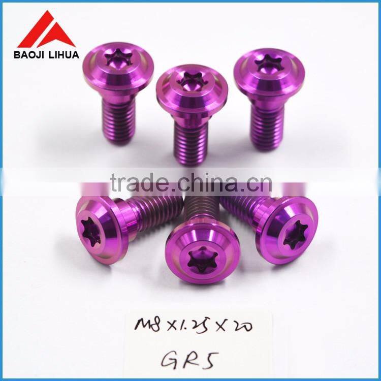 GR5 M6 M8 Titanium screw colorful anodized