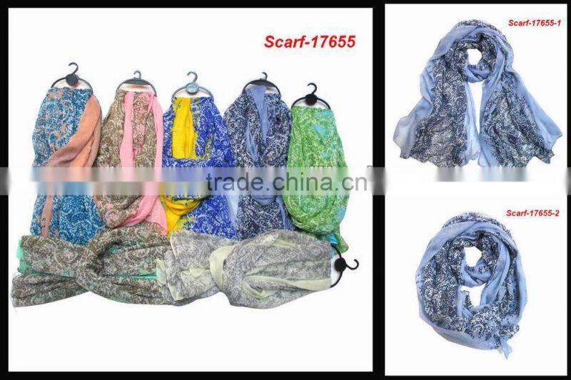 fashionable lady small petals pattern triangle scarf