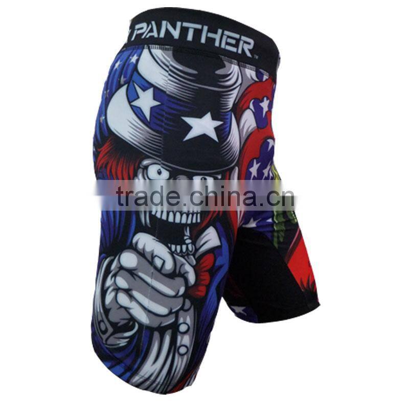 high impact lycra kickboxing crossfit Shorts, high quality full sublimation mma shorts