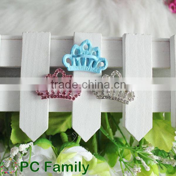 High quality shiny crown shape rhinestone buckle for Invitation Ribbon