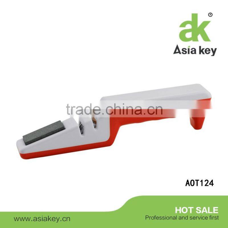 High Quality 2 Stages White Color Knife Sharpener For Straight and Serrated Knives